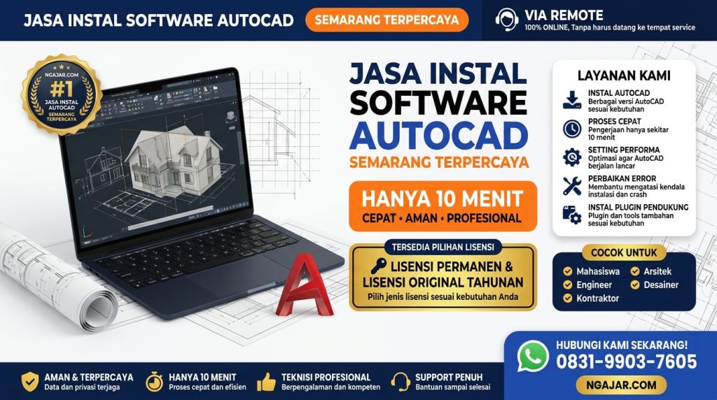 Jasa Instal Autocad Murah Semarang, WA 083-199-037-605