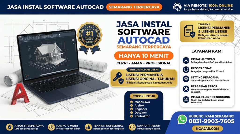 Jasa Instal Autocad Panggilan Semarang, WA 083-199-037-605