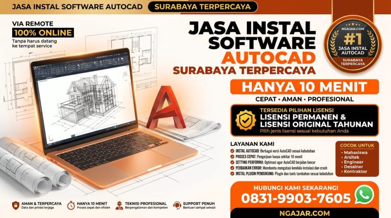 Jasa Instal Autocad Surabaya, WA 083-199-037-605