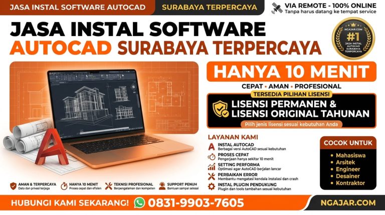 Jasa Instal Autocad Surabaya, WA 083-199-037-605