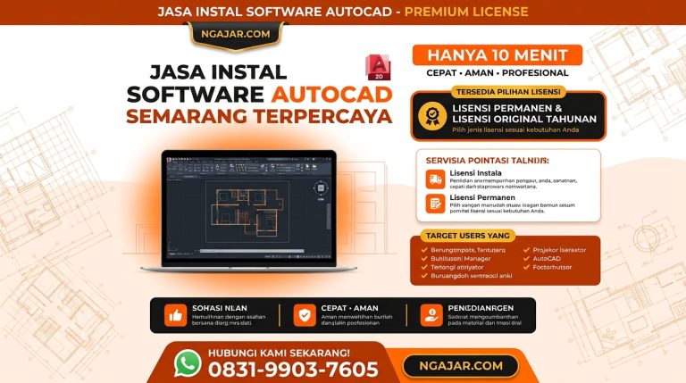 Jasa Instal Autocad Semarang, WA 083-199-037-605
