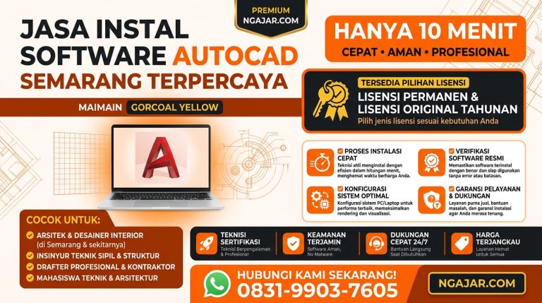 Jasa Instal Autocad Semarang, WA 083-199-037-605